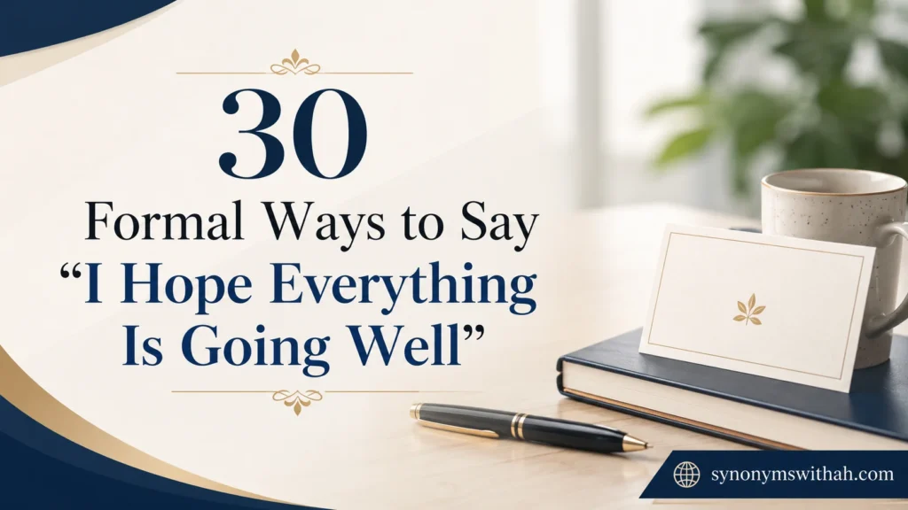 Formal Ways to Say “I Hope Everything Is Going Well”