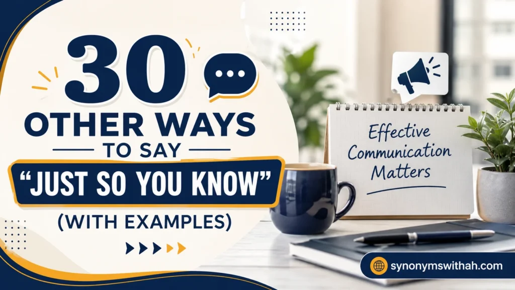 Other Ways to Say “Just So You Know”