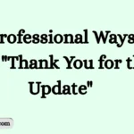 Professional Ways to Say "Thank You for the Update"
