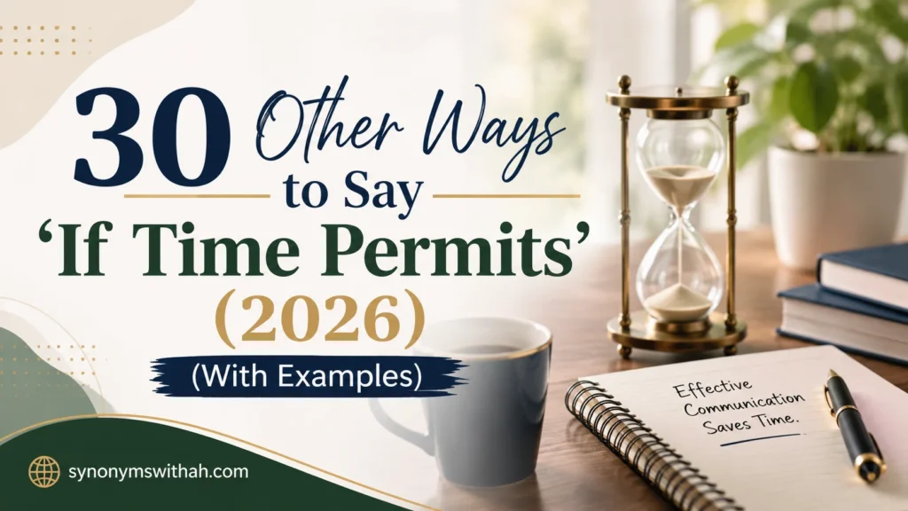 Other Ways to Say 'If Time Permits'