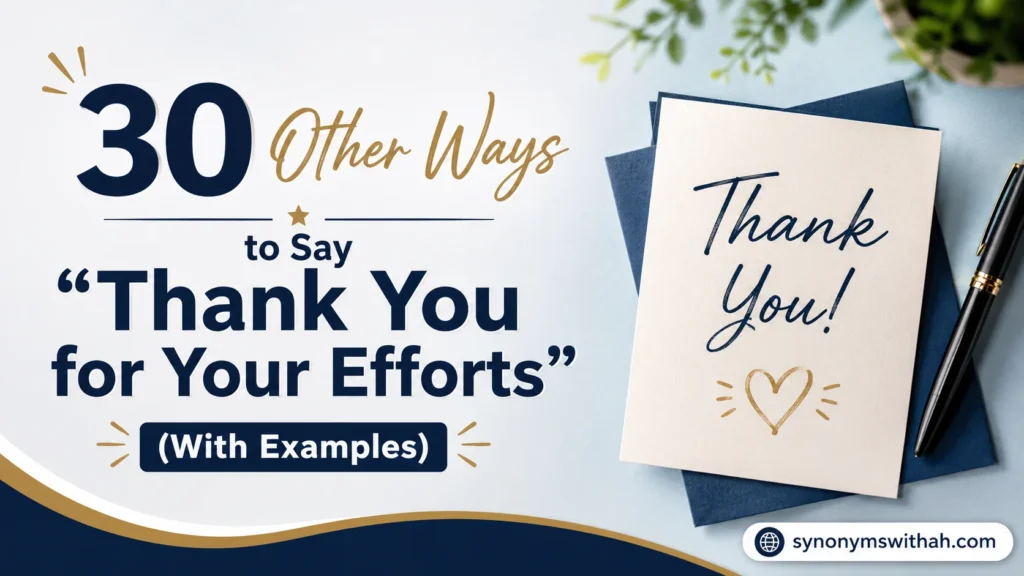 Other Ways to Say “Thank You for Your Efforts”