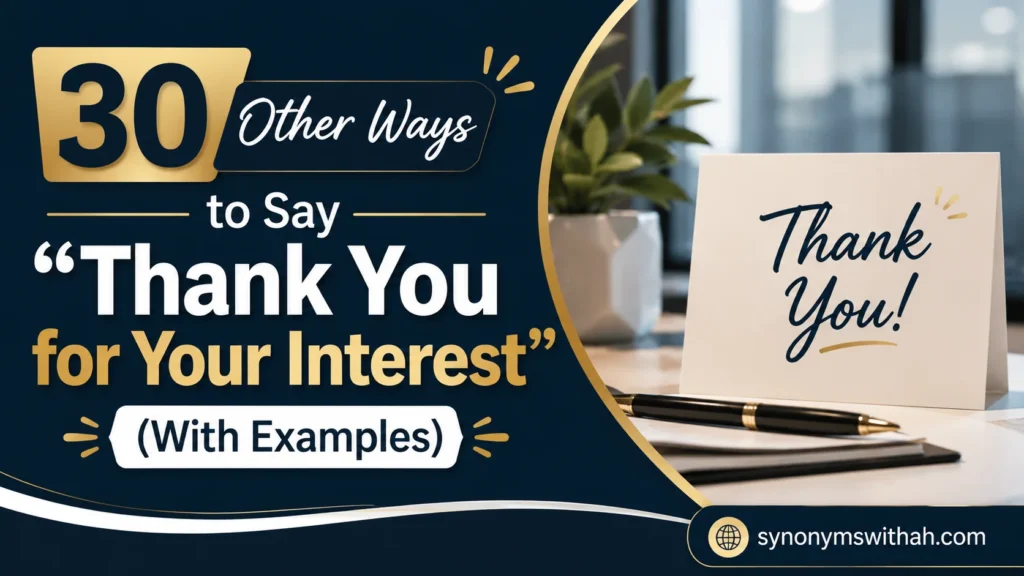 Other Ways to Say “Thank You for Your Interest”