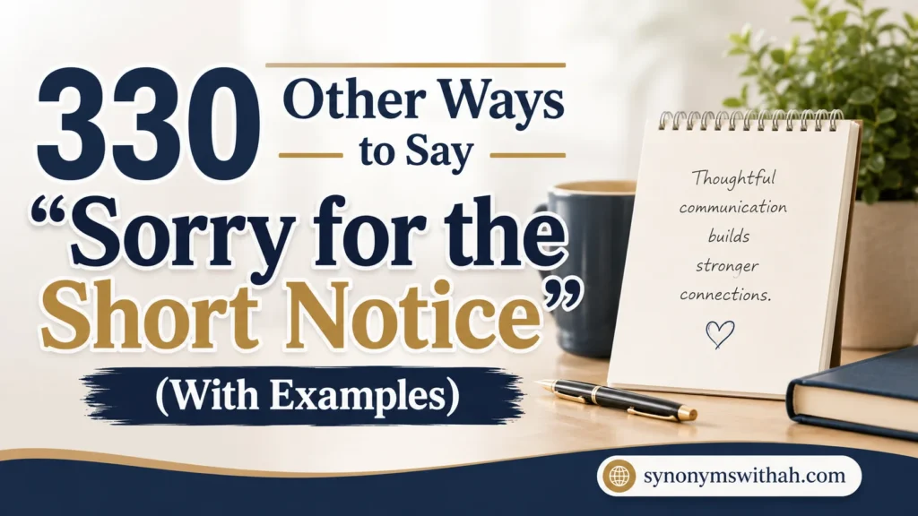 Other Ways to Say “Sorry for the Short Notice”
