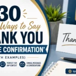 Other Ways to Say ‘Thank You for the Confirmation’